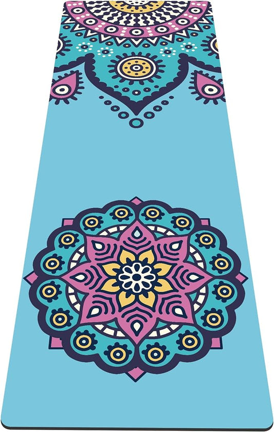 nuveti Yoga Mat Print Extra Thick TPE Non Slip Fitness Exercise Mat with Carrying Bag,72"x24" Extra Thick 6MM Exercise & Workout Mat for Yoga, Pilates Fitness and Floor Exercises