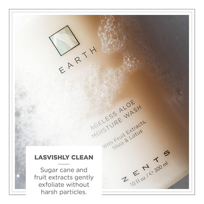 Zents Hand & Body Wash (Travel Size - Earth Fragrance) | Hydrating Anti-Aging Cleanser with Organic Shea Butter & Aloe for Dry Skin | Gentle & Nourishing | 1 fl oz | TSA Approved