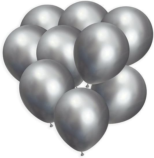 Silver Balloons 100 Pack, 12 Inch Metallic Silver Balloons For Birthdays, Weddings, Baby Showers, Holidays