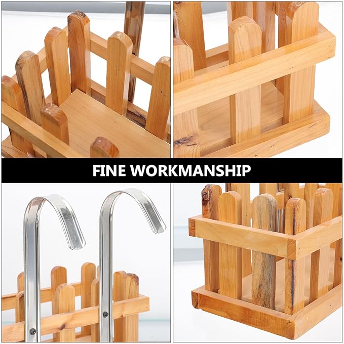 NUOBESTY Wooden Soap Hanging Basket Bathroom Storage Basket Shower Caddy over Tub Hanging Organizer for Bath Accessories