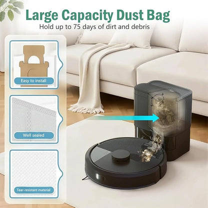 21 Pack Replacement Parts for iRobot Roomba Max 705 Vac/Plus 504 Vac Robot Vacuum, Accessories Kit with 2 Main Brushes, 6 Dust Bags, 6 HEPA Filter, 6 Side Brushes, 1 Cleaning Tool