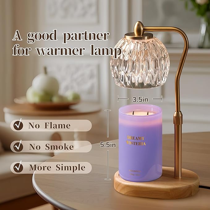 Goodpick Scented Candles, Wisteria Lavender Gifts for Women, Soy Candles for Home Scented, 22oz Long-Lasting Highly Scented