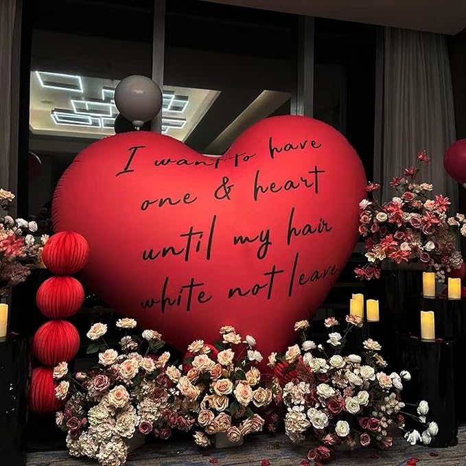63inc Big Heart Balloons,Huge Jumbo Heart Balloon for Mother's Day Wedding Engagement Anniversary Valentines Day Party Décor