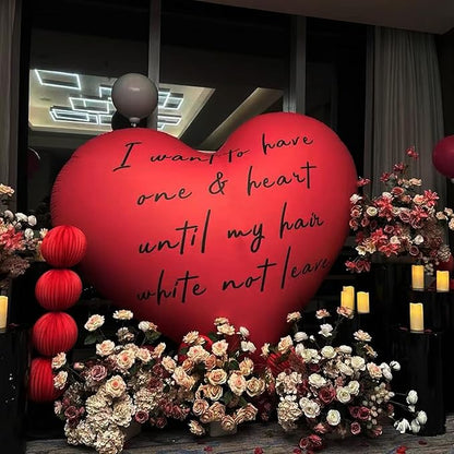 63inc Big Heart Balloons,Huge Jumbo Heart Balloon for Mother's Day Wedding Engagement Anniversary Valentines Day Party Décor