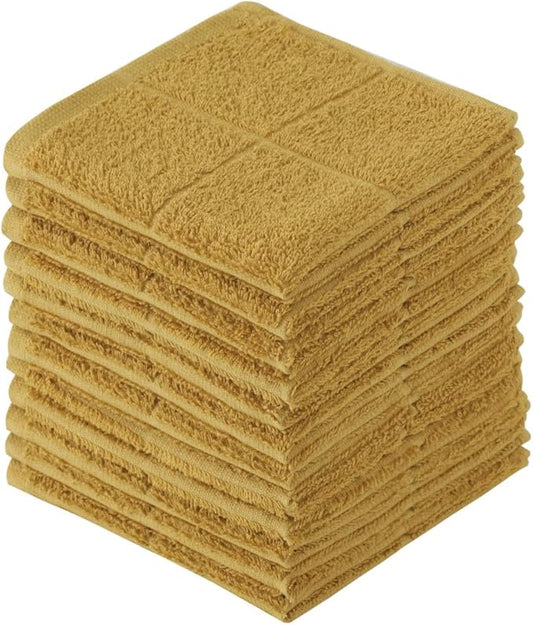 Glynniss Dishcloths Kitchen Highly Absorbent Dish Rags 100% Cotton Dish Cloths for Washing Dishes (Honey Gold)