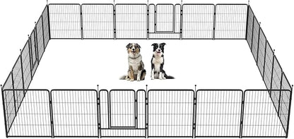 FXW Instant Unleashed Dog Playpen, Portable Pet Fence for Outdoor, RV Trips, and Camping, 32 inch, 24 Panels for Small and Medium Dogs with RV Step Grid│Patented