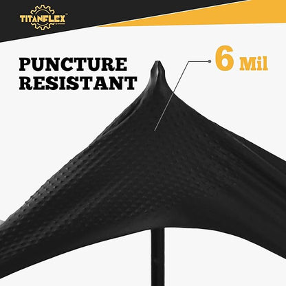 TitanFlex Heavy Duty Black Nitrile Gloves, Raised Diamond Texture, Latex Free, Powder Free Disposable Gloves (8Mil/6Mil)