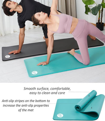 Yoga Mat Thick 1 inch Exercise Mat 76.7"x24" Workout Mats for Home Gym, Non-slip Yoga Mat for Women Men, with Carrying Yoga Bag