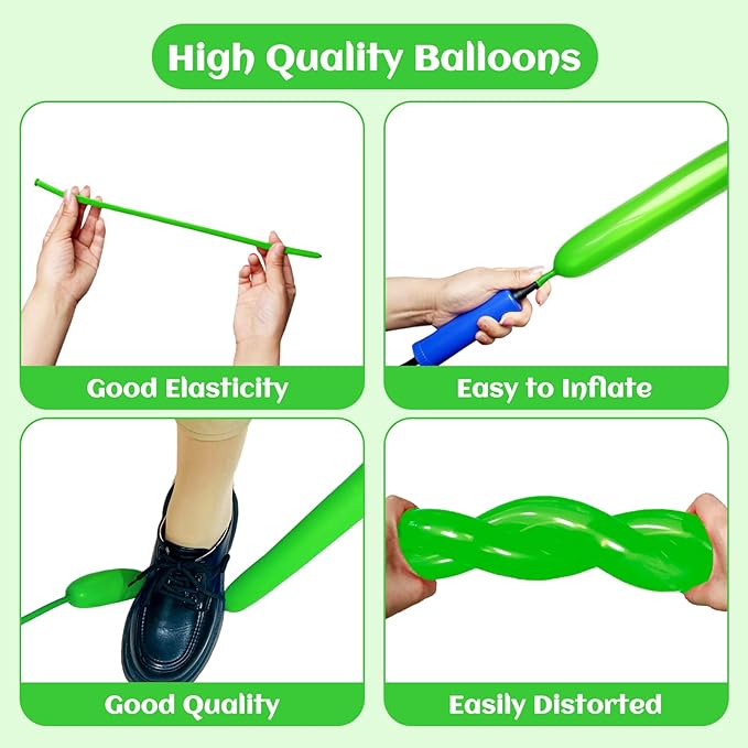 KAWKALSH 260 Long Balloons for Balloon Garland Thickening Skinny Latex Twisting Animals Modeling Christmas Birthday Wedding Party Festival Decorations 100pcs