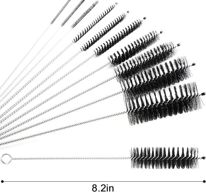 LOVEINUSA Straw Cleaner Brush, 8.2 Inch Nylon Pipe Cleaners, Bottle Brushes for Reusable Straws, Baby Sippy Cup, Syringes, Thermos, Hummingbird Feeders, Set of 10PCS