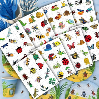 96PCS Bug Temporary Tattoos Pre Cut – Cute Bug Stickers for Kids Toddlers, Ladybug Caterpillar Theme Birthday Party Favors, Spring Summer Decorations, Gifts, Classroom School Prizes (Normal)