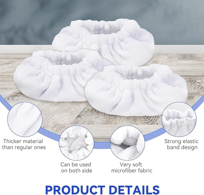 Steam Mop Pads Fit for Dupray Neat Steam Cleaner - Large Bonnets (Rectangle) Neat Washable and Reusable Microfiber Pads - Accessories for Neat Steam Cleaner (12 Pack)