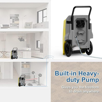 ALORAIR Storm Pro Commercial Dehumidifier 180 PPD, LGR Portable Dehumidifier with Pump, cETL Listed, 8 Years Warranty, LCD Display, for Clean-Up, Flood, Moisture