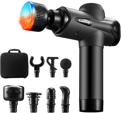 Massage Gun with Heat and Cold Therapy, Deep Tissue Massage Gun,Heated Professional Massage Gun for Back & Neck, FSA Eligible HSA Portable,7 Massage Heads,Gift
