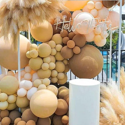 PartyWoo Tan Balloons 50 pcs 12 Inch Light Brown Neutral Boho Coffee Balloons for Wedding Baby Shower Gender Reveal Graduation Safari Woodland Birthday Party Decorations Tan-F19