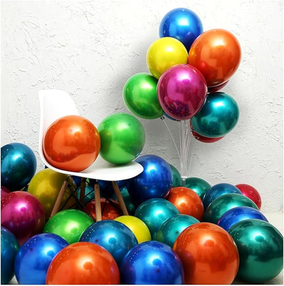Metallic colored balloons 50 pcs 10 inch multicolor balloons Double layer colorful balloons are more durable suitable for wedding birthday party balloon decoration