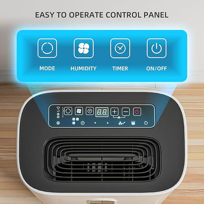 4500 Sq.Ft 70 Pint Dehumidifier for Basements and Home-with Drain Hose,1.7Gallon Water Tank,Intelligent Humidity Control,Dual Protection and 4 Modes,for Large room