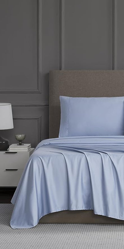 Linen Closet Luxury Cotton 1200 Thread Count Hotel Luxury 4-Piece Sheet Set, Queen, Blue