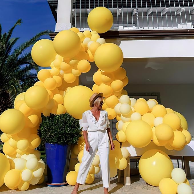 PartyWoo Mustard Yellow Balloons, 50 pcs 12 Inch Boho Yellow Balloons, Dark Yellow Balloons for Balloon Garland or Balloon Arch as Birthday Party Decorations, Baby Shower Decorations, Yellow-F57
