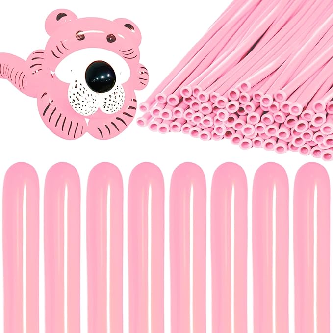 KAWKALSH 260 Light Pink Long Balloons for Balloon Garland Thickening Skinny Latex Twisting Animals Modeling Christmas Birthday Wedding Party Festival Decorations 100pcs