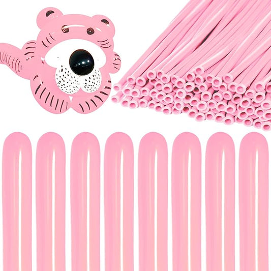 KAWKALSH 260 Light Pink Long Balloons for Balloon Garland Thickening Skinny Latex Twisting Animals Modeling Christmas Birthday Wedding Party Festival Decorations 100pcs