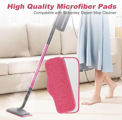 Microfiber Steam Mop Pads Compatible with Schenley Steam Mop Cleaner - 10 Pack Washable and Reusable Replacement Mop Pads Accessories (10 Pack) - Also Fit for swiffer wet jet