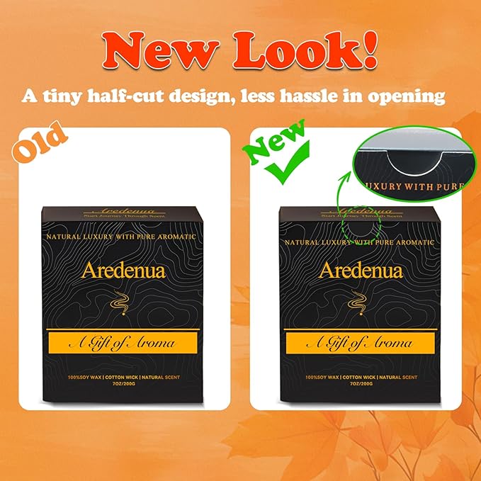 Autumn Leaves Candle – Warm Seasonal Leaf Aroma, Hand-Poured Soy Candles for Winter Home Décor, Cozy Holiday & Christmas Candles Gift, Season Celebration Winter Christmas Gifts for Women
