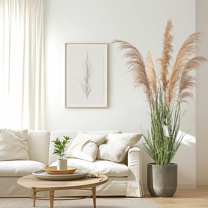 Alonfala - 57" (1-Pack) Pampas Grass Potted Plants - Artificial Faux Plants Featuring Tall Grass, Housewarming, and New Home Celebration. Elevate with Fake Plants, Ideal for Floor Decor.