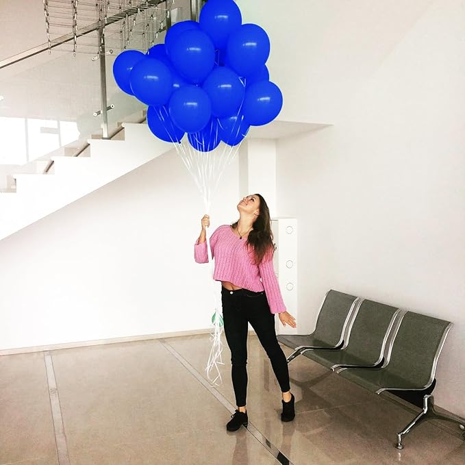 60Pcs Dark Blue & Royal Blue Mini Matte Helium Balloons - 5'' Small, Perfect for Birthday, Baby Shower, Gender Reveal & Graduation Parties
