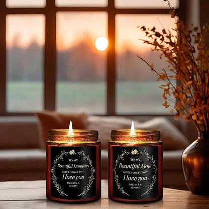 My Beautiful Daughter Candle Gift from Mom Dad - Unique Love You, Bridal Shower, Wedding, Mother's Day, Birthday Gift for Daughter Adult, Stepdaughter - Cashmere Vanilla Scented Soy Candle