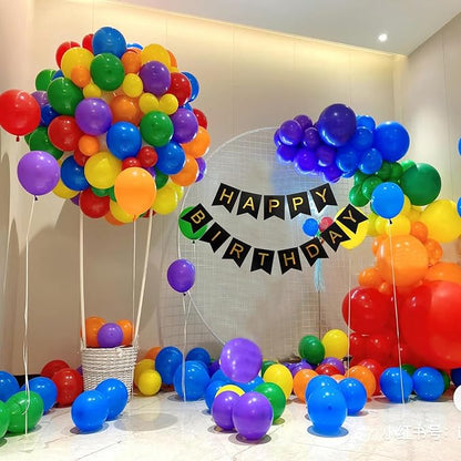 164pcs Rainbow Balloons - Arch Kit with 7 Assorted Colorful Sizes for Birthday Party, Baby Shower, Anniversary & Festival Decoration