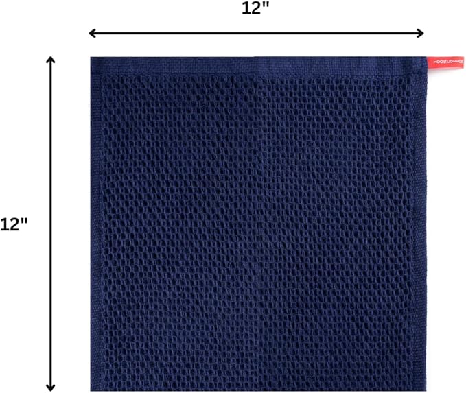 Cotton Waffle Weave Kitchen Wash Cloths - Pack of 8 (12x12 Inches) | Ultra Soft, Absorbent Dish Cloth | Quick Dry, Dish Cloths, Hand Towels & Dish Rags - Blue (Kitchen Essentials)