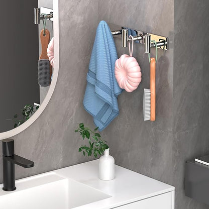 Wall Mounted Coat Rack-3 Hooks, Heavy Duty Stainless Steel Wall Hooks for Towel Coat Bag, Hat Rack Coat Hanger Coat Hooks Towel Racks for Bathroom Entryway Kitchen Hotel (Glossy, 1 Pack)
