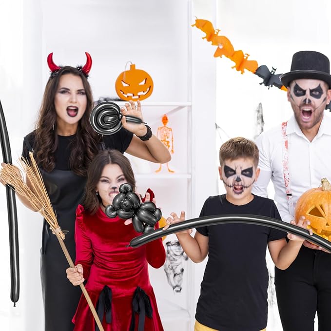 Metallic Black Long Balloons Premium 260 Twisting Animals Magic Balloons for Birthday Kids Wedding Party Supply 100pcs