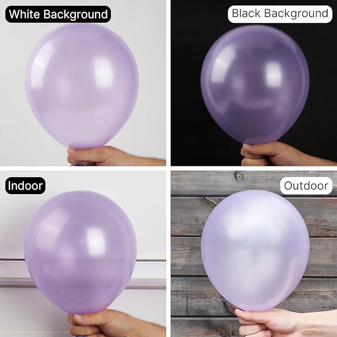 PartyWoo 50pcs Pearl Light Purple Balloons, 12inch, Latex, for Balloon Garland, Birthday, Wedding Decorations