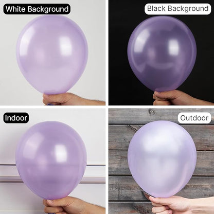 PartyWoo 50pcs Pearl Light Purple Balloons, 12inch, Latex, for Balloon Garland, Birthday, Wedding Decorations