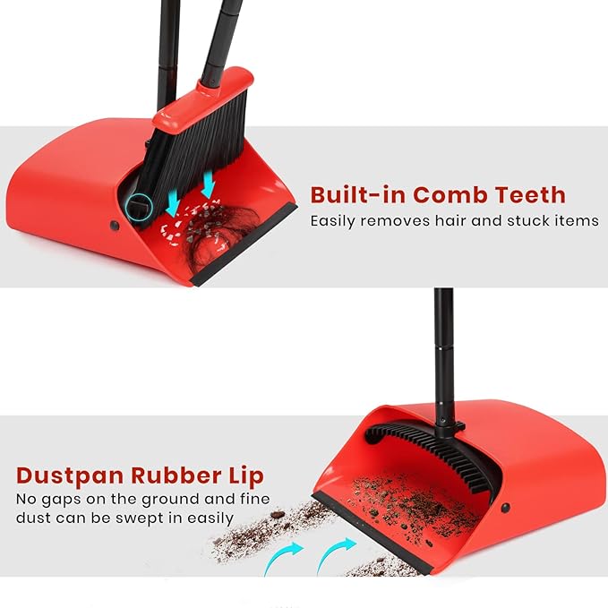 TreeLen Broom and Dustpan Set, 52 inch Broom and Dust Pan Combo for Home