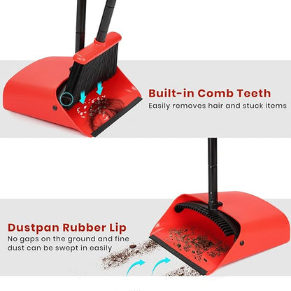 TreeLen Broom and Dustpan Set, 52 inch Broom and Dust Pan Combo for Home