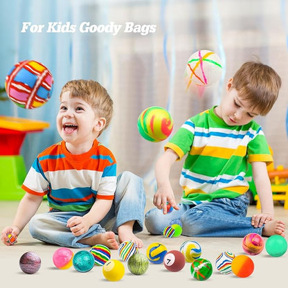 50 Pieces 27 mm Mixed Pattern Colorful Bouncy Balls for Kids Assorted Bouncy Balls Toys for Kids Party Favors, Birthdays Party Favors, Classroom Prizes