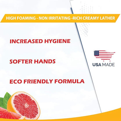 GreenFist Foaming Hand Soap Refills Jug Grapefruit Scent Foam Refill Made in USA, 128 ounce (1 Gallon)