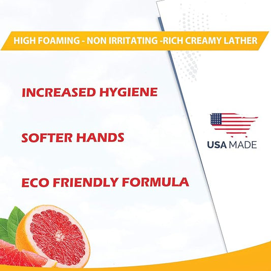 GreenFist Foaming Hand Soap Refills Jug Grapefruit Scent Foam Refill Made in USA, 128 ounce (1 Gallon)