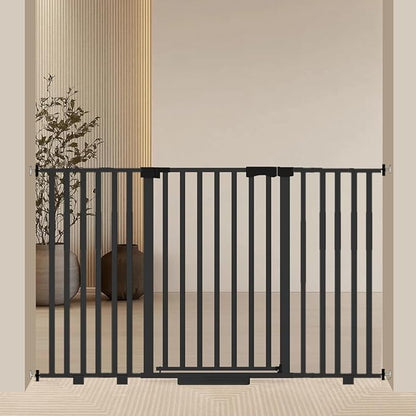 Extra Wide Baby Gate Fits 30-63 Inch Wide Opening, Toddler Pet Gate for Stairs Doorways Hallways Indoor, Walk Thru Large Long Dog Gates Pressure Mounted White