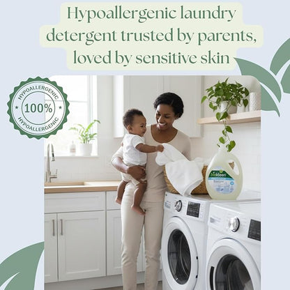 Biokleen Free & Clear Natural 3X Concentrated Liquid Laundry Detergent, 300 Loads, Plant-Based, Hypoallergenic, Removes Stains & Fights Odors, Dye Free, Unscented