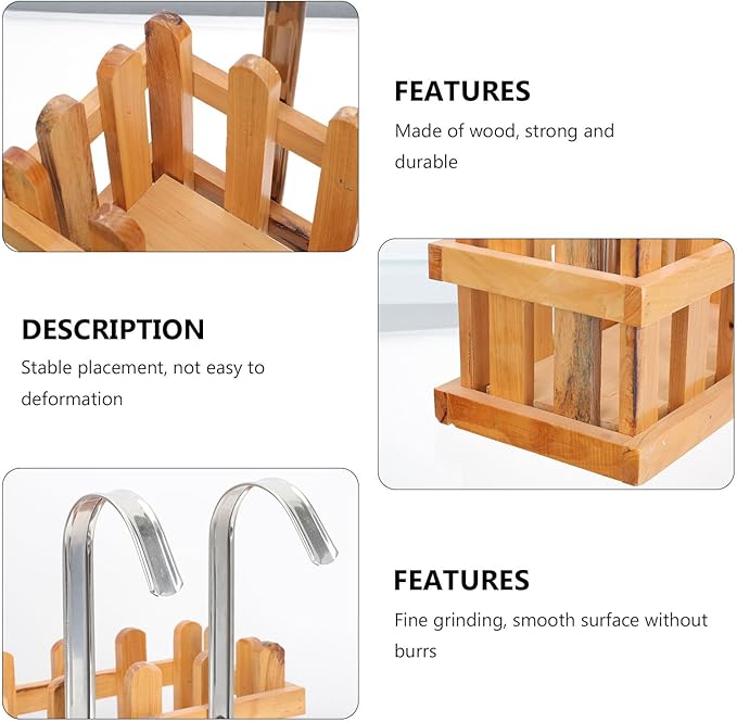 NUOBESTY Wooden Soap Hanging Basket Bathroom Storage Basket Shower Caddy over Tub Hanging Organizer for Bath Accessories