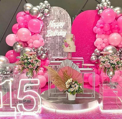 KALOR 12 Inch Dark Pink Balloons, 50 Pcs Latex Helium Balloons for Kid's Birthday Party, Baby Shower, Wedding, Graduate Party Decorations