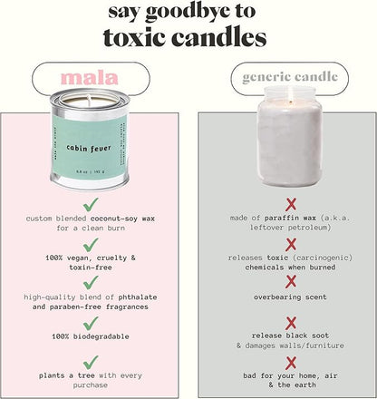 MALA Cabin Fever Cypress Evergreen & Moss Candle for Home – Forest‑Inspired Aromatherapy – Vegan Soy – 45 Hour Clean Burn – Organic Non‑Toxic Candles – Cozy Room Decor – 6.8 oz