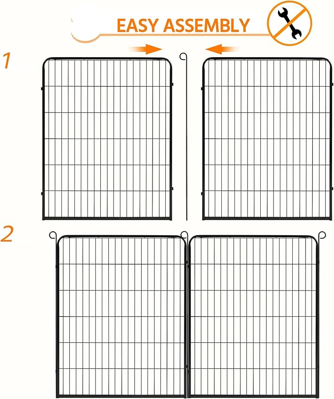 Yaheetech Dog Playpen Outdoor, 40 inch 4 Panels Dog Pen Indoor Heavy Duty Puppy Exercise Pen Metal Pet Fence for RV Camping/Yard/Garden