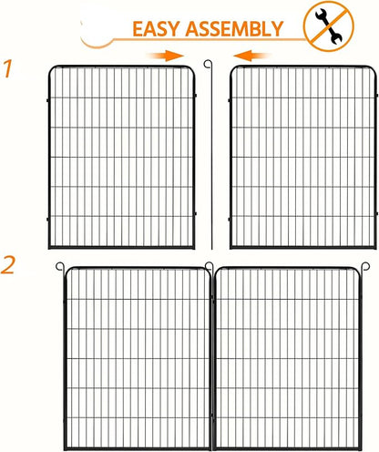 Yaheetech Dog Playpen Outdoor, 40 inch 4 Panels Dog Pen Indoor Heavy Duty Puppy Exercise Pen Metal Pet Fence for RV Camping/Yard/Garden