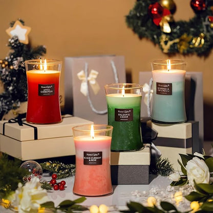 HomeLights 3-Layer Candles for Home Scented, 21.52 OZ Natural Soy Wax Scented Candles Burns Up to 100 Hours, Large Jar, Apple Cinnamon
