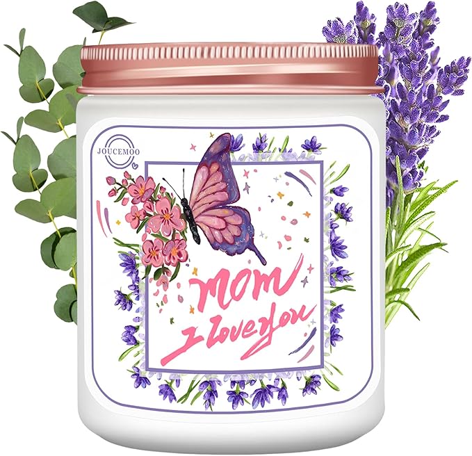 Christmas Gifts for Mom, Lavender Eucalyptus Scented Candles for Home Scented, Soy Wax Aromatherapy Candle, Non Toxic, 50 Hour Long Burning, Birthday Thanksgiving Gift for Mom Mother